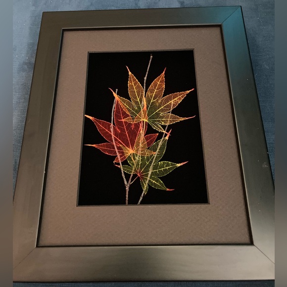 Japanese Maple Leaf Lines Framed Art - Picture 2 of 10